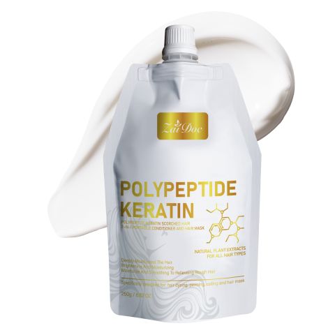 ZaiDoc Polypeptide Keratin Hair Mask – 2-in-1 Deep Conditioning & Repair Treatment for Dry Damaged Scorched Hair, Smooths Frizz, Seals Split Ends, Strengthens & Nourishes All Hair Types, 250g/8.82oz