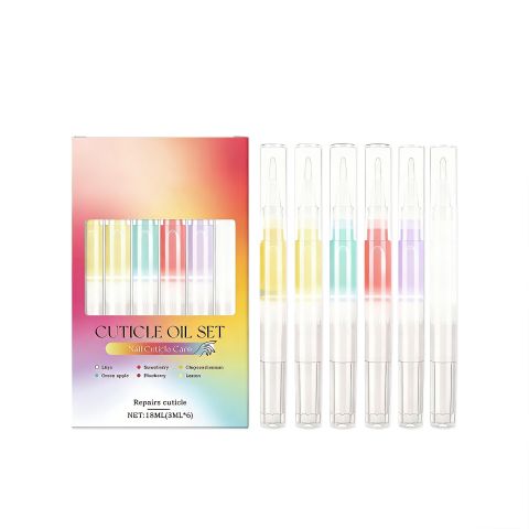 Cuticle Oil Set – 6-in-1 Nail & Cuticle Care Pen, Plant-Based Formula with Retinol & Vitamin C, Roll-On Design