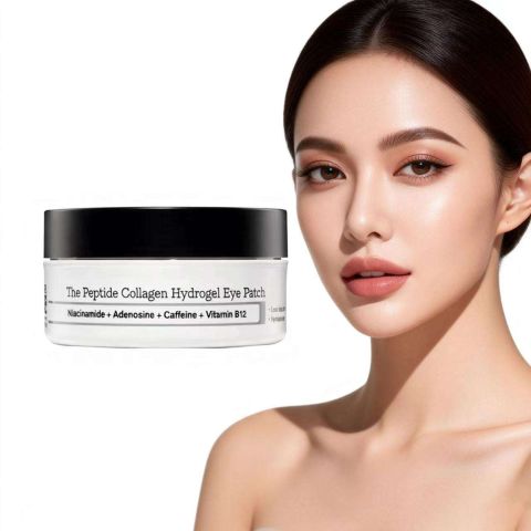 Peptide Collagen Hydrogel Eye Patch – De-Puff & Firm in 10 Mins, Multi-Functional Anti-Aging Eye Mask with Niacinamide, Adenosine, Caffeine & Vitamin B12