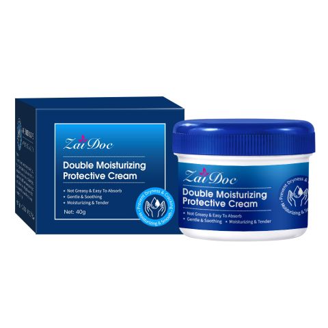 ZaiDoc Double Moisturizing Protective Cream – Deep Hydration for Dry Cracked Hands, Feet, Elbows & Knees, Soothes Rough Chapped Skin, Fast-Absorbing Non-Greasy Formula, Gentle & Soothing, 40g