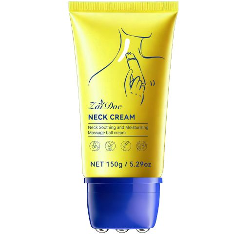 ZaiDoc Peptide Neck Cream with 3-Roller Massage Ball – Firms & Lifts Neck Skin, Reduces Wrinkles & Fine Lines, Deep Hydration & Soothing, 28-Day Visible Results, 150g/5.29oz