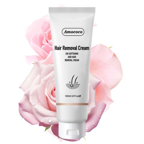 Amococo Hair Removal Cream – Gentle Painless Body Hair Remover with Aloe Vera & Vitamin E, Fast-Action Formula for Sensitive Skin, Suitable for Arms, Legs, Underarms & Bikini Area, 120ml/4oz