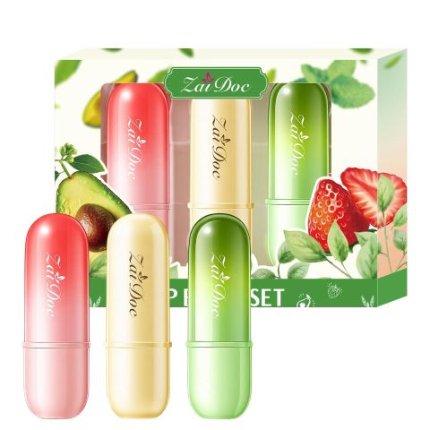 ZaiDoc Moisturizing Lip Balm Set – Plant-Based Lip Care with Aloe Vera, Olive Oil, Avocado Butter & Jojoba Seed Oil, Long-Lasting Hydration, Soothes Dry Chapped Lips, Daily & Night Use
