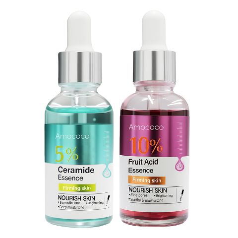 Amococo Brightening Essence – 5% Ceramide or 10% Fruit Acid, Firming & Brightening Facial Serum, Deep Moisturizing & Pore Refining, 30ml/1.1fl.oz