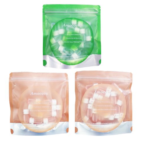 Amococo Disposable Cleansing Oil – Individually Packaged Makeup Remover Capsules, Gentle Deep Cleansing, Travel-Friendly