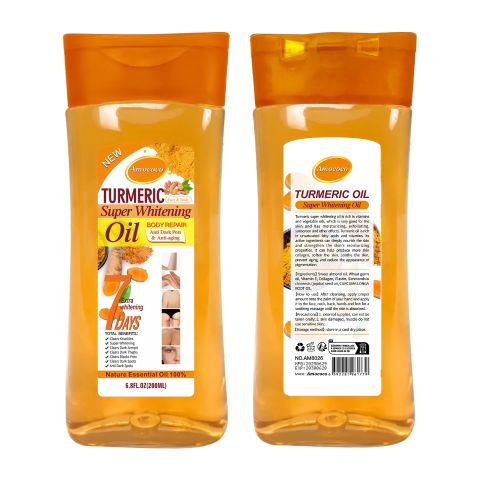 Amococo Turmeric Super Whitening Oil – Face & Body Brightening, 200ml