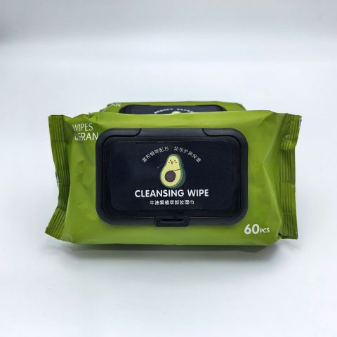 QUERAN Avocado Extract Cleansing Wipes – 60 Count, Gentle Makeup Remover Wipes, Plant-Based Formula, Moisturizing & Soothing, One-Step Cleansing for All Skin Types