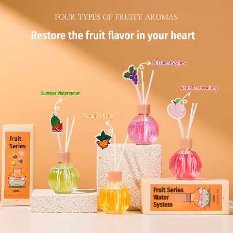 Fruit Scented Reed Diffuser – Long-Lasting Home Fragrance, Flame-Free, Refreshing Fruit Aroma, 50ml