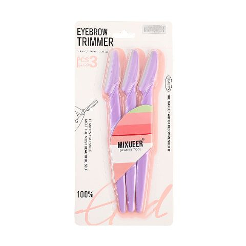 IXUEER 3-Pack Eyebrow Trimmer – Stainless Steel, Safety Guard, Precision Brow Shaver