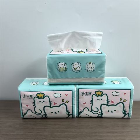 Baohui Cat Facial Tissue – 420 Sheets, 5-Layer Thick, Soft & Tear-Resistant, Wet & Dry Use, 100% Virgin Wood Pulp, Ideal for Home, Office & Family Daily Use