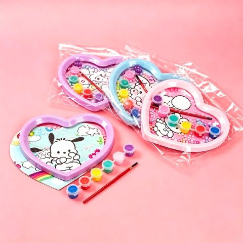 DIY Heart Photo Frame Coloring Kit – 6 Colors, Paint & Decorate, Wooden Craft for Kids