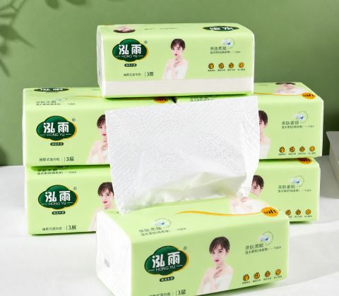 HONGYU Embossed Facial Tissue – 3-Ply, Premium Wood Pulp, Soft & Gentle on Skin, Flexible & Strong, Warm Water Friendly, Ideal for Daily Face and Hand Care