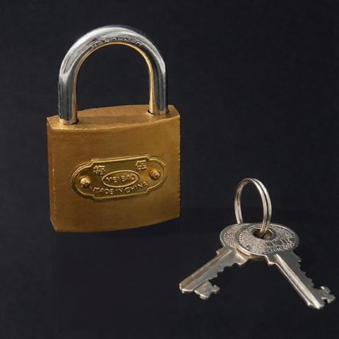MEIBAO 25mm Imitation Copper Padlock – Anti-Theft Lock with Keys, Durable Iron Construction, Suitable for Lockers, Suitcases, Cabinets, Doors and More