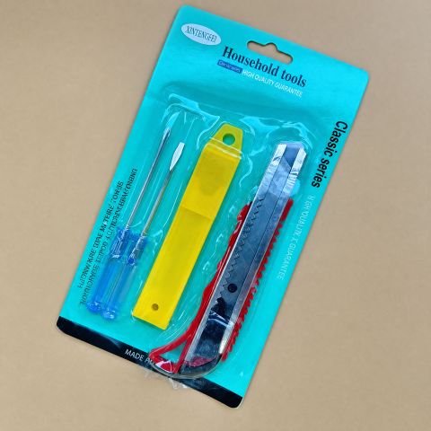Household Tool Set 4 in 1 - Utility Knife with Screwdrivers, Multi-purpose Home Repair Kit, Classic Series XINTENGFEI, Handy DIY Essential