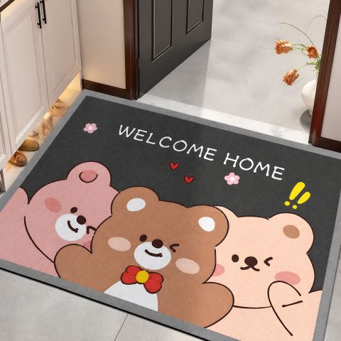 3D Printed Rug Mat 40x60cm Three Bears - Non-slip Cute Carpet Mat for Bedroom, Living Room, Doorway & Bathroom, Soft Floor Mat Home Decor