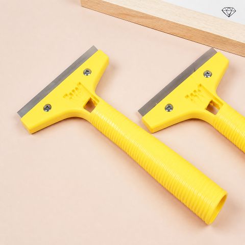Plastic Cleaning Scoop Shovel - Durable Household Cleaner Scraper for Kitchen, Bathroom & Floor, Lightweight Dustpan Helper, Yellow