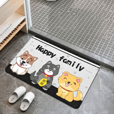 3D Printed Rug Mat 40x60cm Lucky Dog - Non-slip Cute Carpet Mat for Bedroom, Living Room, Doorway & Bathroom, Soft Floor Mat Home Decor