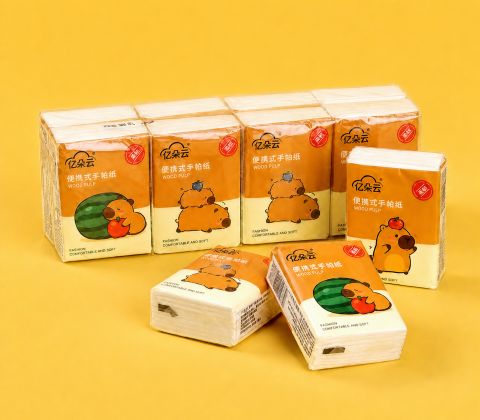 YIDUOYUN Portable Facial Tissue – 8-Pack, Wood Pulp Material, Fashionable Design, Comfortable & Soft, Ideal for Daily Use at Home, Office and On the Go