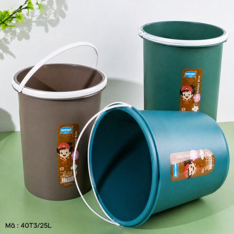 Colorful Trash Bin 634 - Durable Plastic Waste Basket for Bedroom, Bathroom, Office & Kitchen, Lightweight Household Garbage Can