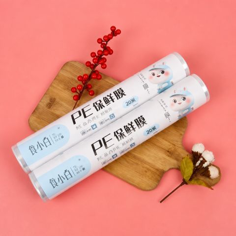 High Adhesion Home PE Plastic Wrap 20 Meters Roll Food Grade Kitchen Sealing Film