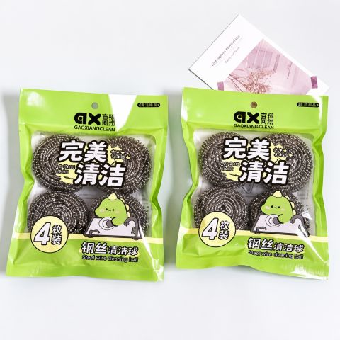 Heavy Duty Stainless Steel Wire Scrubbers 4pcs Pack Thickened Pot Scouring Pads