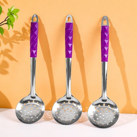 Size 10 Extra-Large Stainless Steel Skimmer Professional Grade Kitchen Draining Spoon