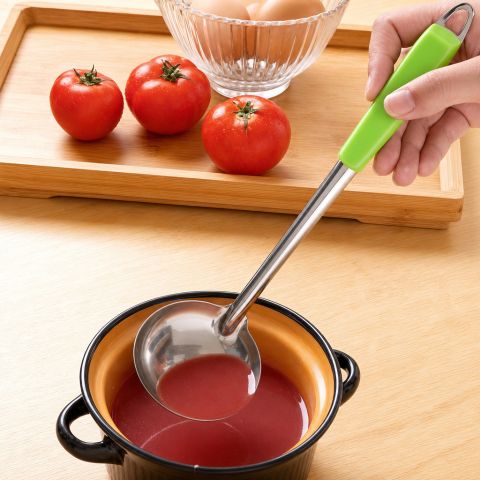 7cm Wide Mini Stainless Steel Soup Ladle with Vibrant Color Handle Small Serving Spoon