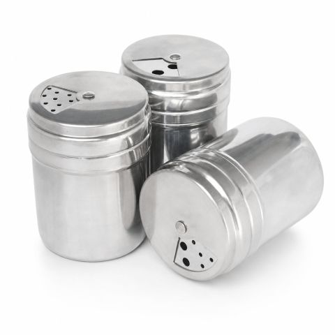 Large Stainless Steel Spice Shaker Dreadnought Flour and Sugar Dispenser with Rotating Lid