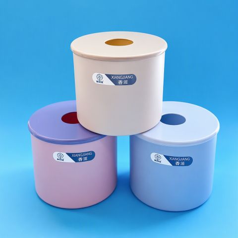 Minimalist Round Desktop Tissue Box Cylinder Paper Holder for Home and Office