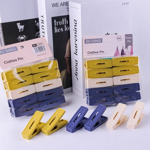 Multi-Purpose Plastic Spring Clips 12-Pack Heavy Duty Clothes Pins for Laundry and Kitchen