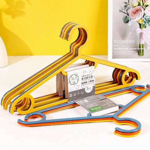 Premium Heavy-Duty Adult Clothes Hangers 3-Pack Non-Slip Slim Design for Closet Organization