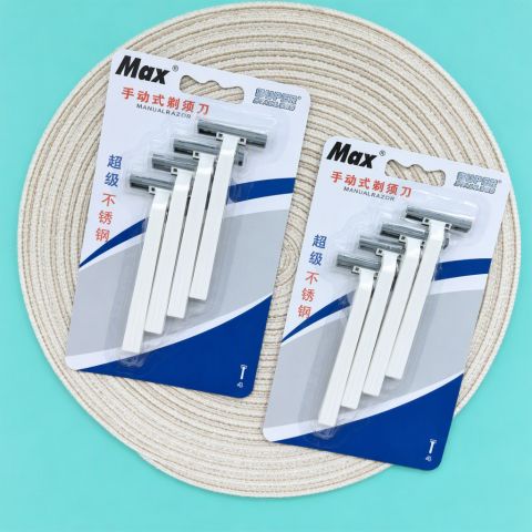 Max 306 Disposable Shaving Razors 4-Pack Bulk Set for Travel and Daily Grooming