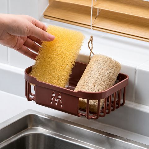 Multi-functional Rectangular Wall-Mount Storage Basket No-Drill Hanging Kitchen and Bathroom Caddy