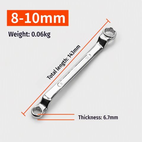 8mm-10mm Professional Double-Ended Offset Wrench Metric Ring Spanner for Tight Spaces