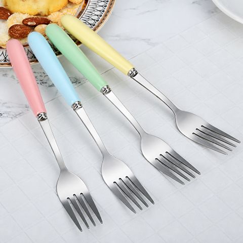 Macaron Medium Fork with Pastel Colored Handle