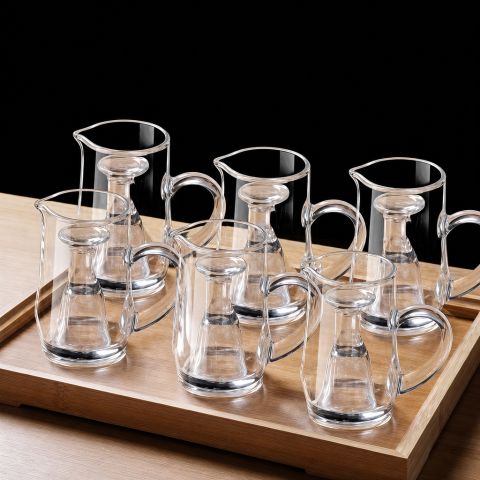 Clear Glass Mug with Handle for Tabletop Use