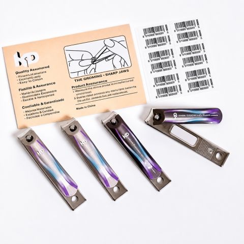 Purple Iridescent Nail Clipper Set with Metal Cutting Ends
