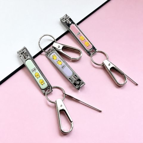 Compact Nail Clipper Keychain with Carabiner Clip