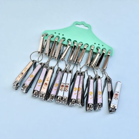 Assorted Nail Clipper Keychain Display with Carabiner Clips