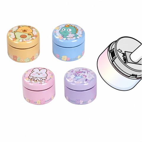 Round Decorative Pencil Sharpener with Compact Case