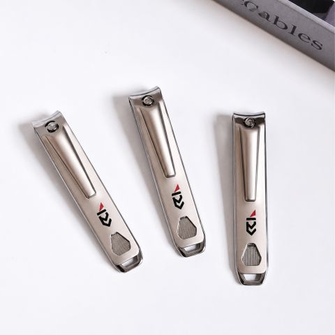 Compact Silver Nail Clippers with Metal Cutting Ends