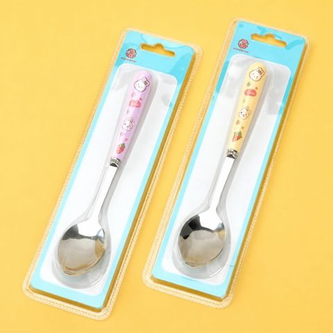 Pastel Handle Pointed Spoon Set in Individual Retail Packaging