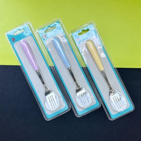 Pastel Handle Fork Set in Individual Retail Packaging