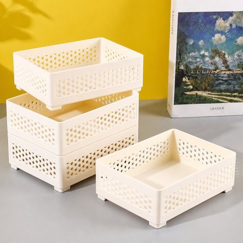 Minimalist Perforated Stackable Storage Basket
