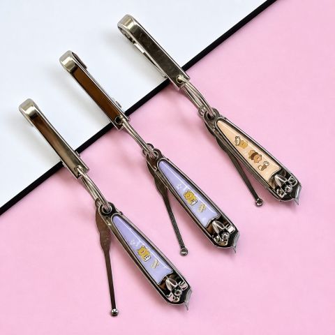 Bear-Style Large Diagonal-Opening Nail Clipper Keychain