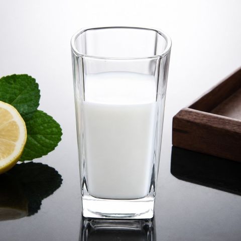 Tall Square Glass Cup for Milk, Water, and Daily Drinks