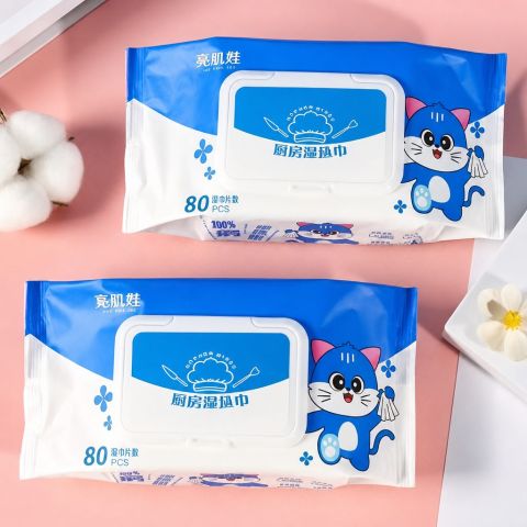 Kitchen Wet Wipes with Blue Cat Packaging